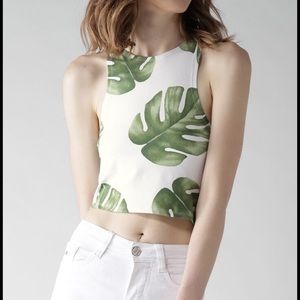 Leaf Print Crop Top